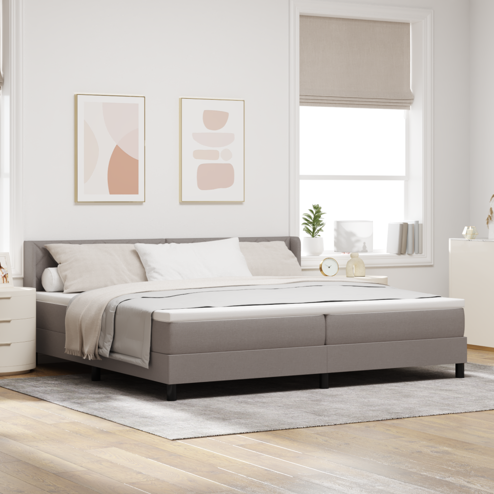 vidaXL Kontinentalsäng med madrass med madrass Taupe 200 x 200 cm