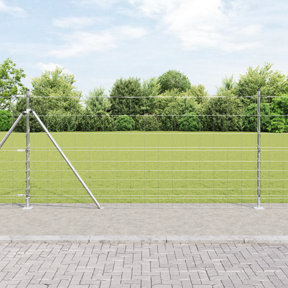 vidaXL Fältstängsel 1,2x25 m Galvaniserad stål