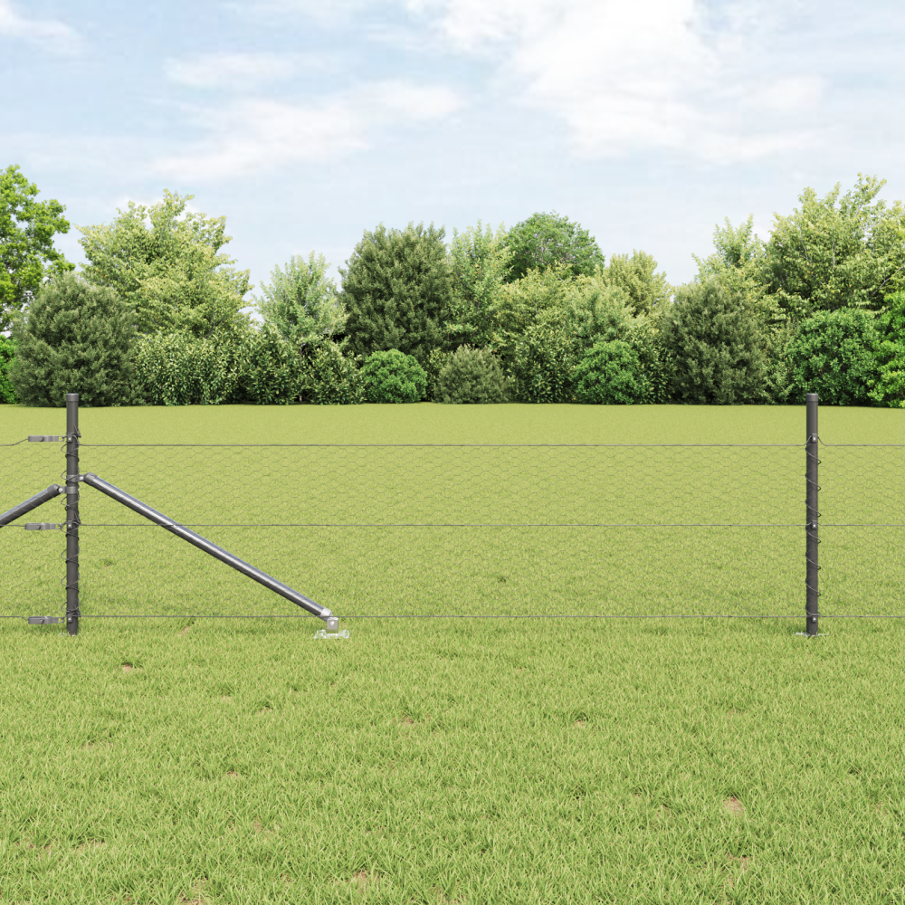 vidaXL Hexagon Stängsel Grå 0.8x100 m Stål