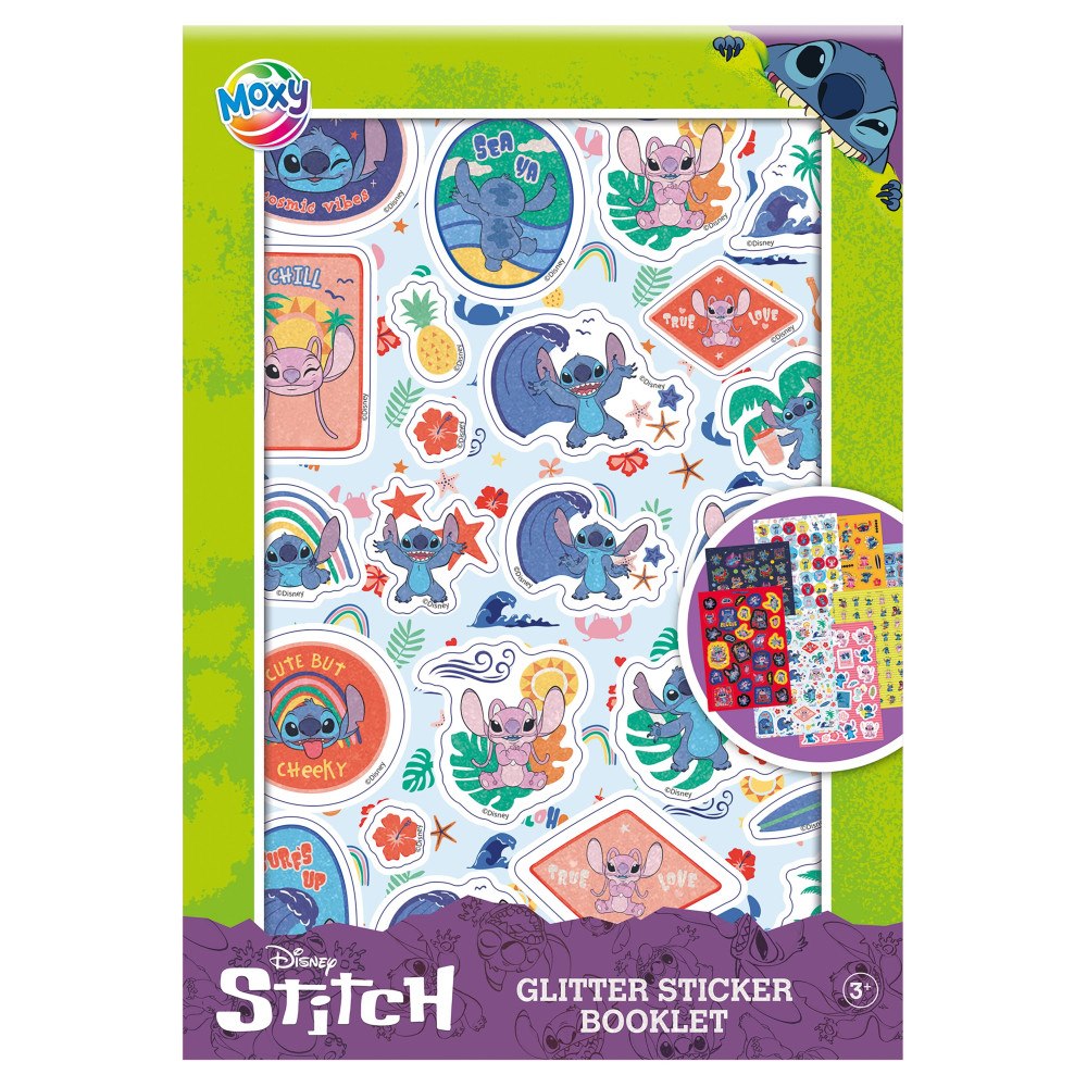 Legind A/S Stitch klistermärken med glitter : 8 ark, A5