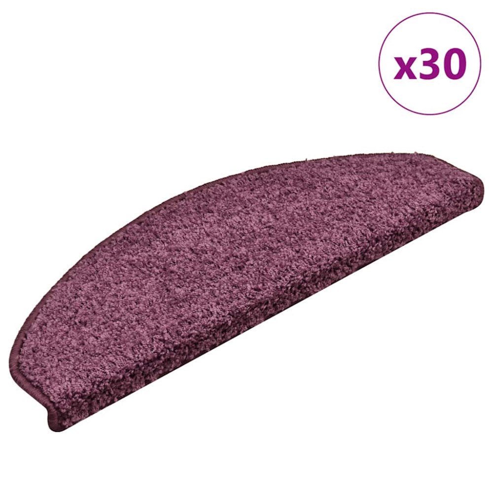 vidaXL Trappmattor 30 st mörklila 65x21x4 cm