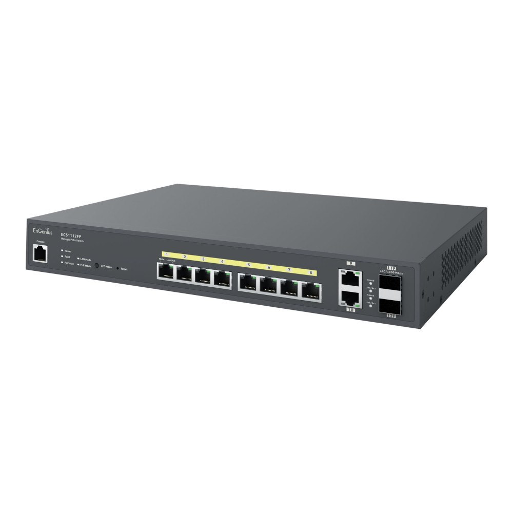 EnGenius EnGenius Cloud Switch Series ECS1112FP - switch - 8 portar - Administrerad - rackmonterbar