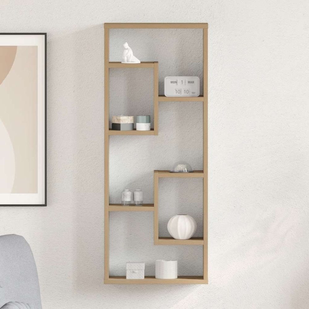 vidaXL Vägghylla hantverksmässig ek 36x16x90 cm konstruerat trä