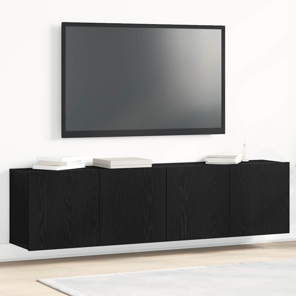 vidaXL TV-skåp 2 st svart ek 160x30x41 cm konstruerat trä