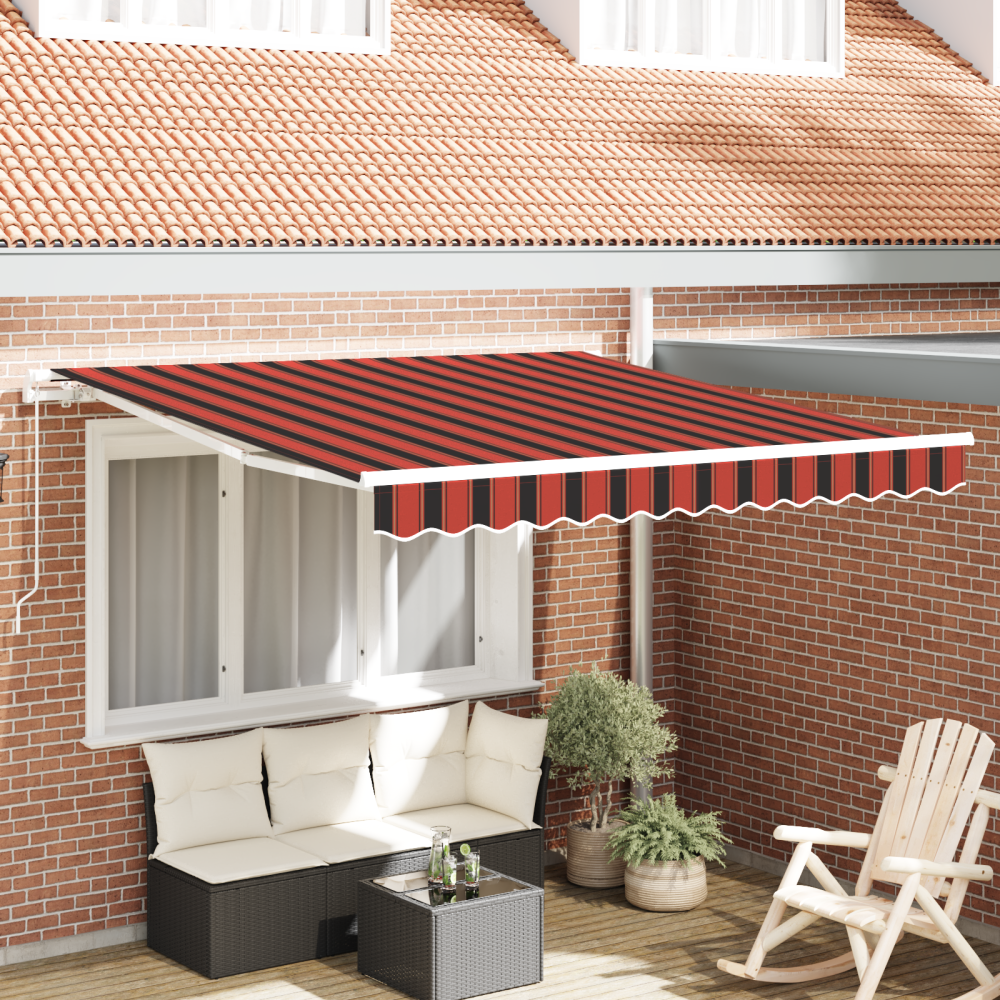 vidaXL Manuell Utdragbar Markis Orange och Brun 300x250 cm