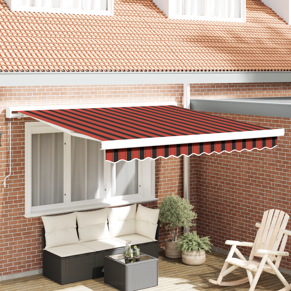 vidaXL Manuell Utdragbar Markis Orange och Brun 300x250 cm