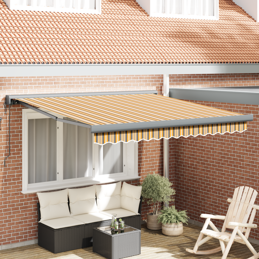 vidaXL Automatiska Hopfällbara Markis Multicolour Stripe 300x250 cm