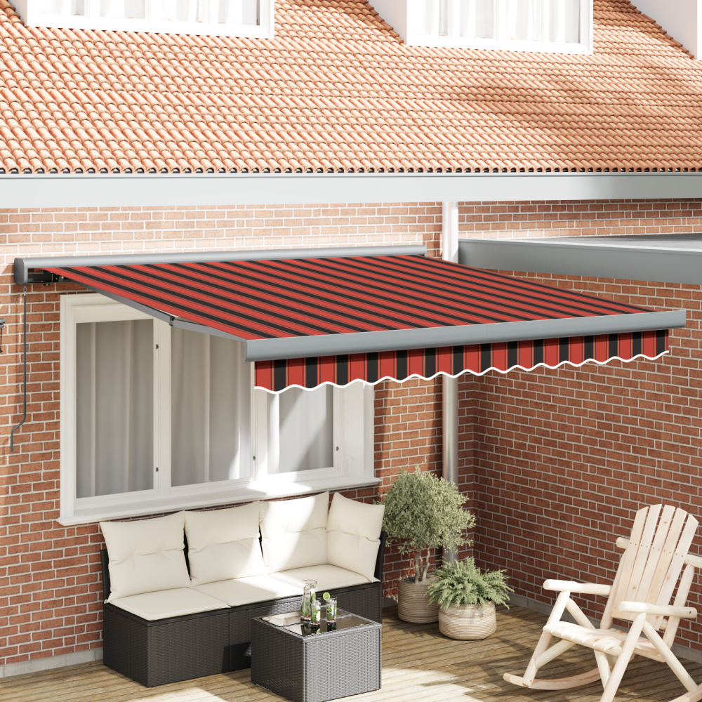 vidaXL Manual Utdragbar Markis Orange och Brun 350x250 cm