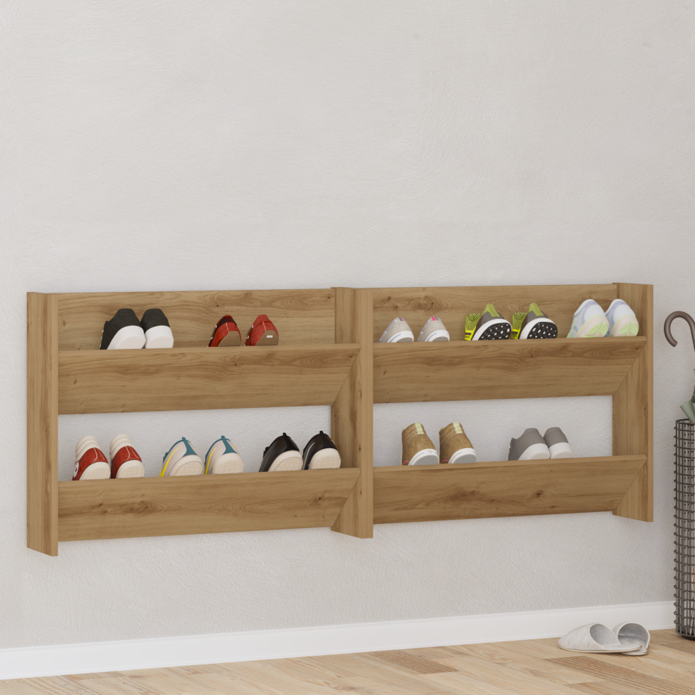 vidaXL Väggskoskåp 2 pcs artisan ek 60 x 18 x 60 cm Konstruerat trä