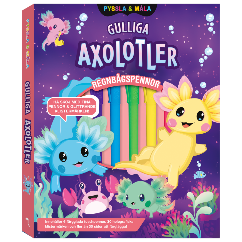 Tukan Förlag Pyssla och måla: Gulliga axolotler (bok)