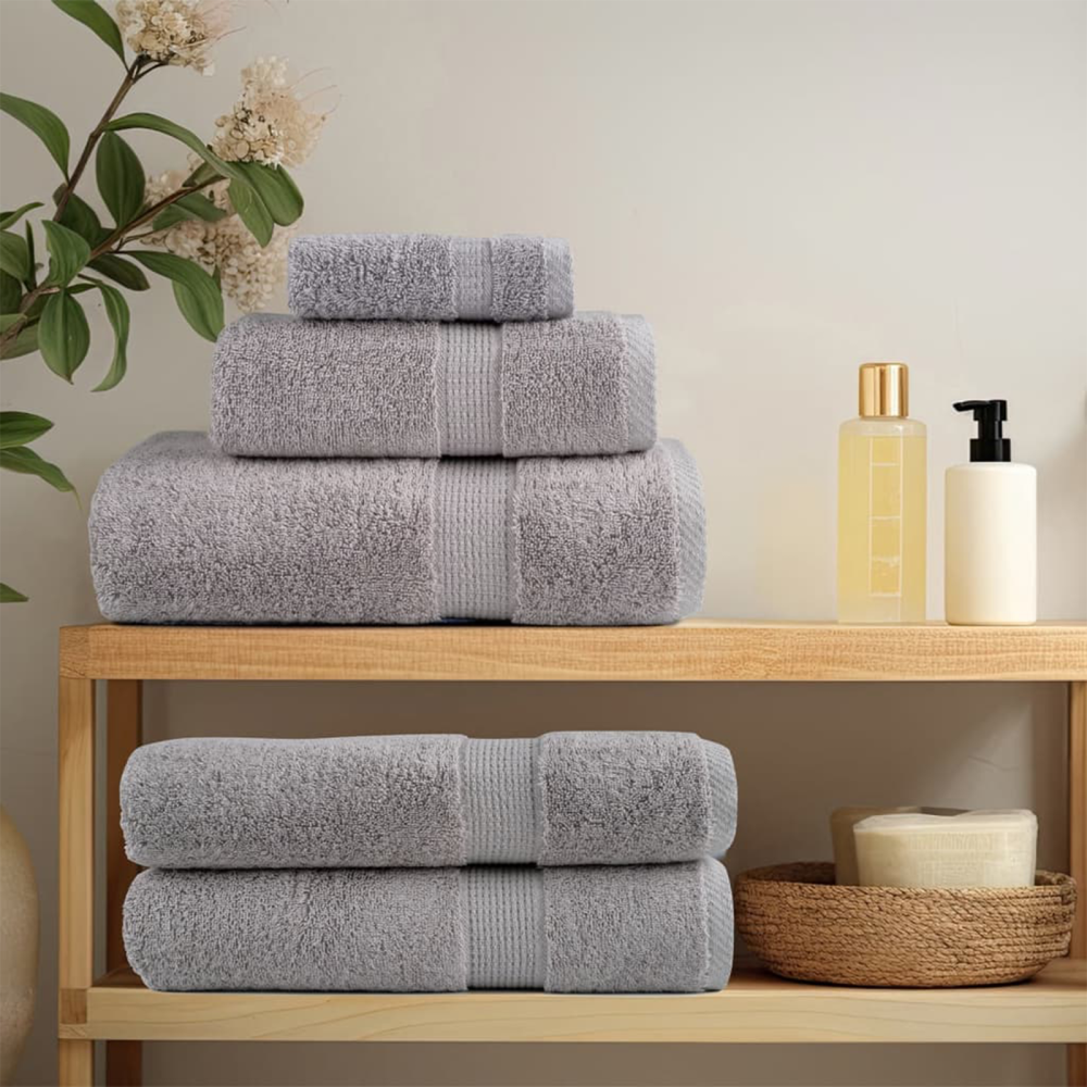 vidaXL Tvättlappar 4 pcs Grå 15 x 21 cm Bomull
