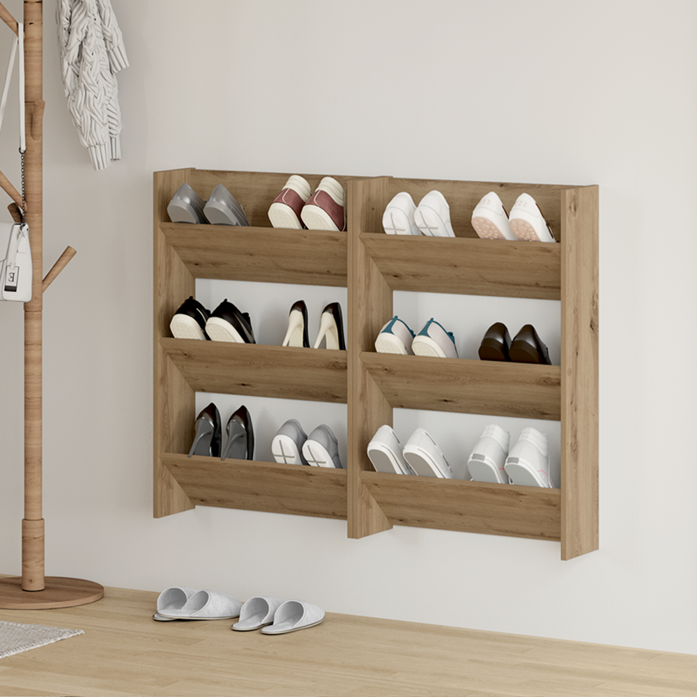 vidaXL Väggskoskåp 2 pcs artisan ek 60 x 18 x 60 cm Konstruerat trä