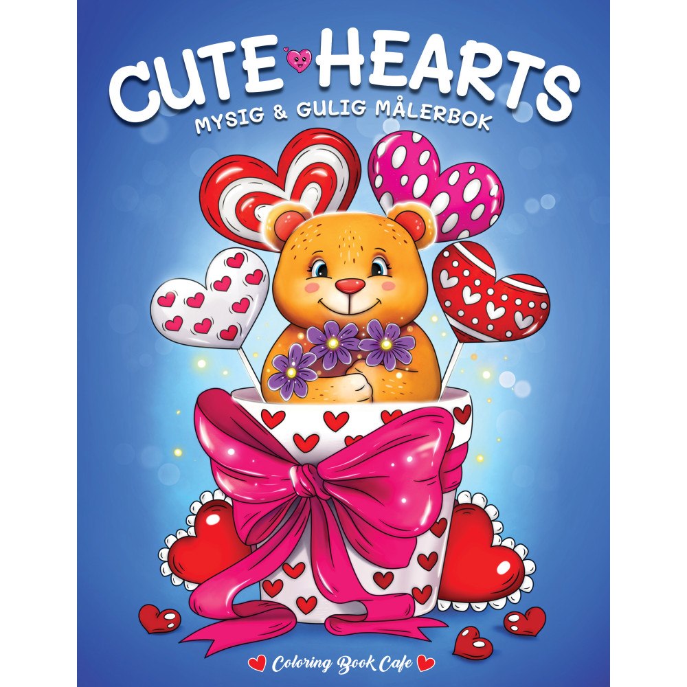 Legind A/S Cute Hearts. Mysig och gullig Cozy Coloring målarbok från Coloring Book Cafe (häftad)
