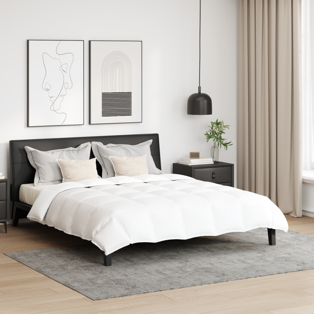 vidaXL Duntäcke med kudde 3 pcs Vit 200 x 200 cm Dun