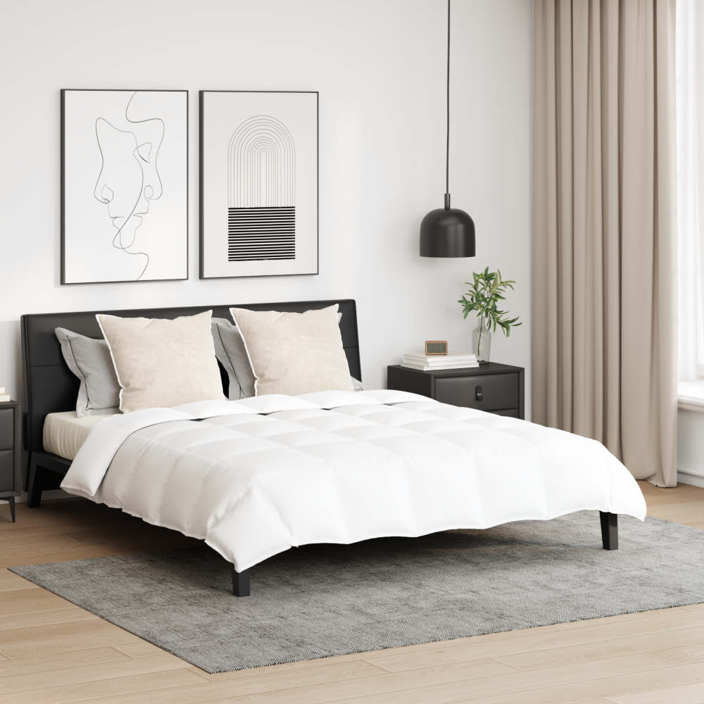 vidaXL Duntäcke med kudde 3 pcs Vit 200 x 200 cm Dun