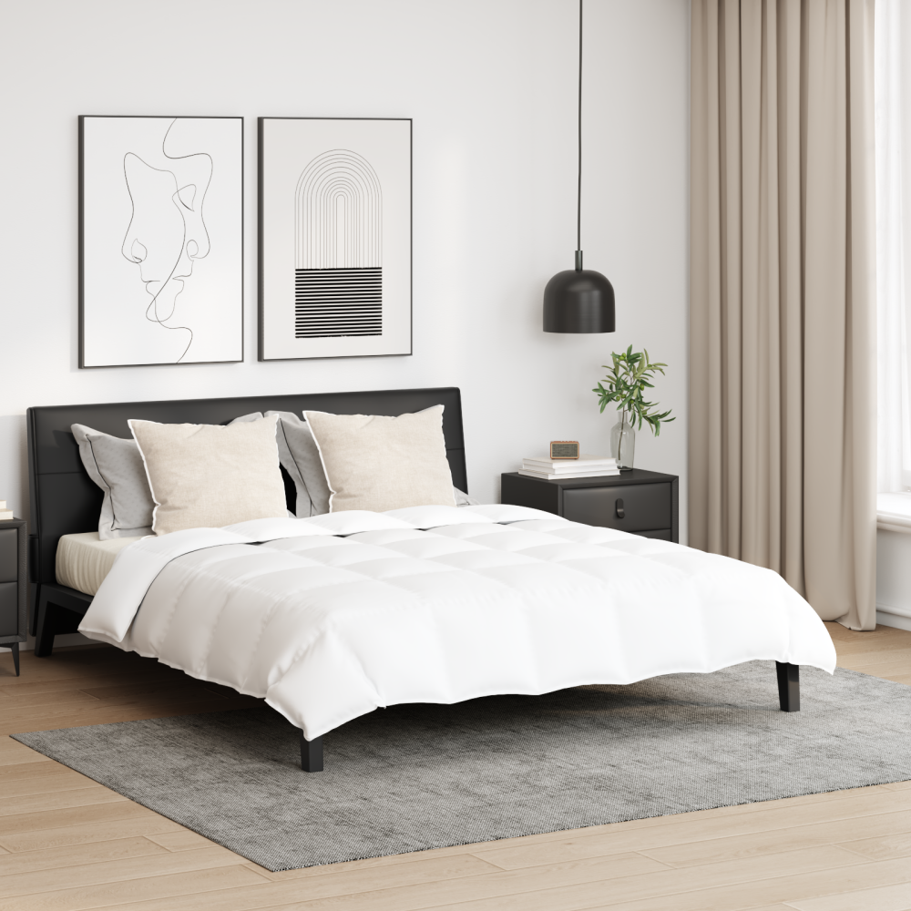 vidaXL Duntäcke med kudde 3 pcs Vit 240 x 200 cm Dun