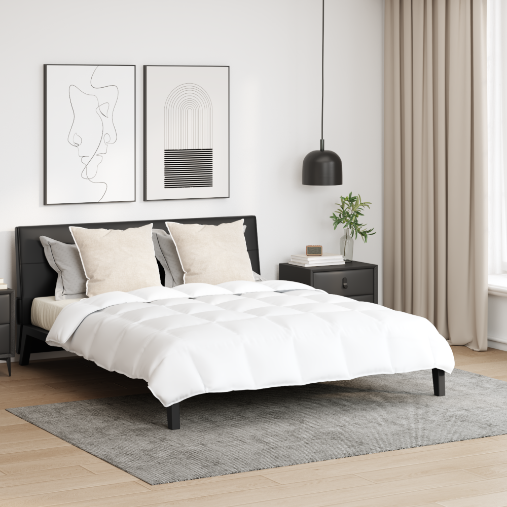 vidaXL Duntäcke Övrigt med kudde 3 pcs Vit 200 x 220 cm Dun