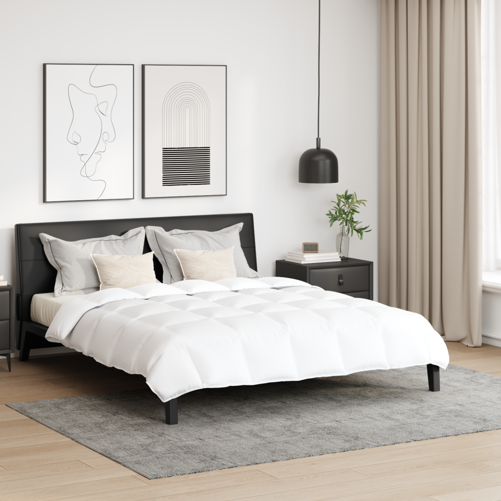 vidaXL Duntäcke Övrigt med kudde 3 pcs Vit 240 x 220 cm Dun