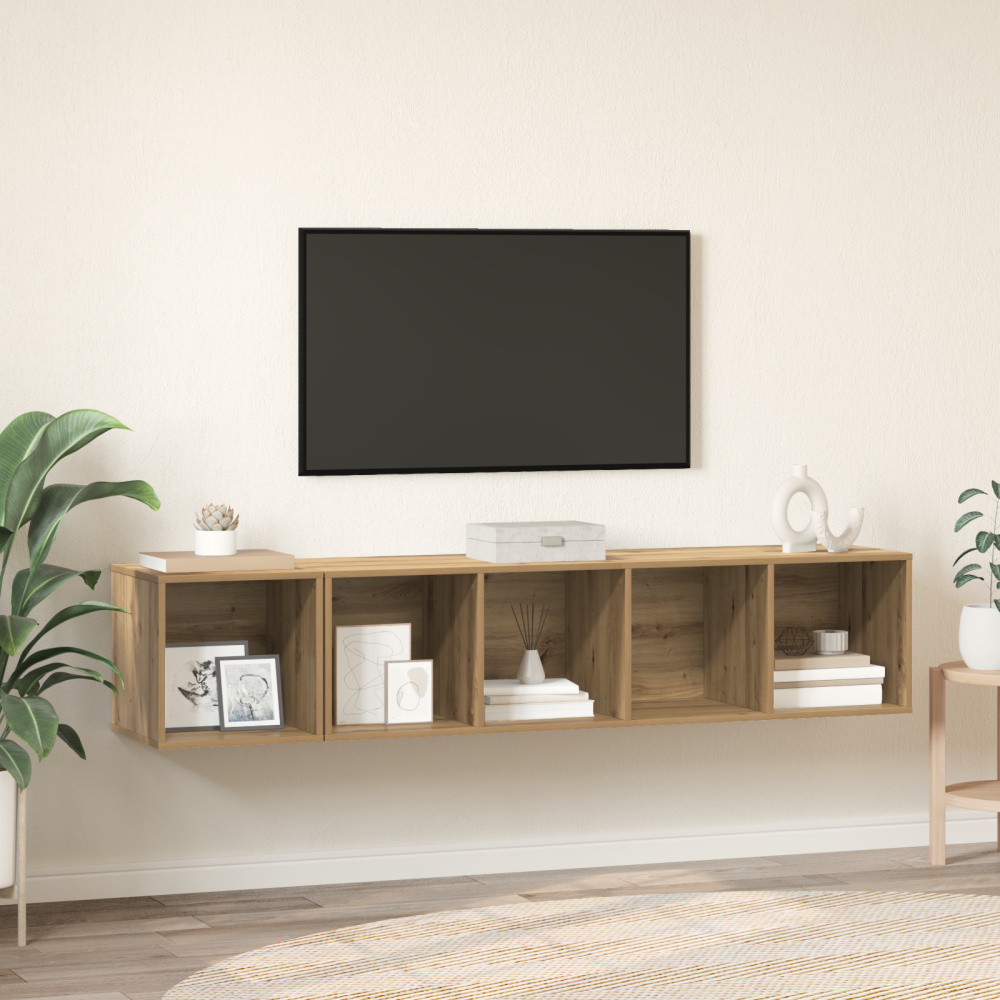 vidaXL TV-bänkset 2 pcs artisan ek 37 x 37 x 142.5 cm Konstruerat trä