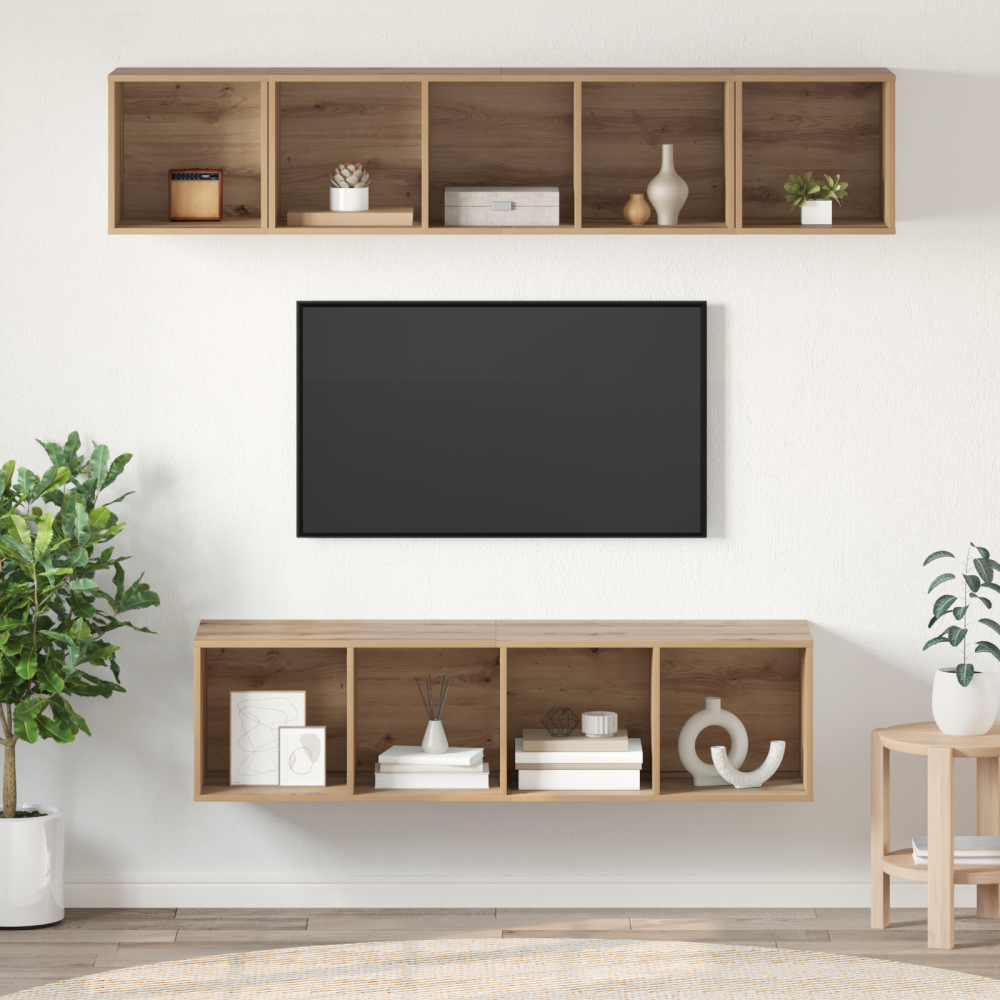 vidaXL TV-bänkset 4 pcs artisan ek 37 x 37 x 142.5 cm Konstruerat trä
