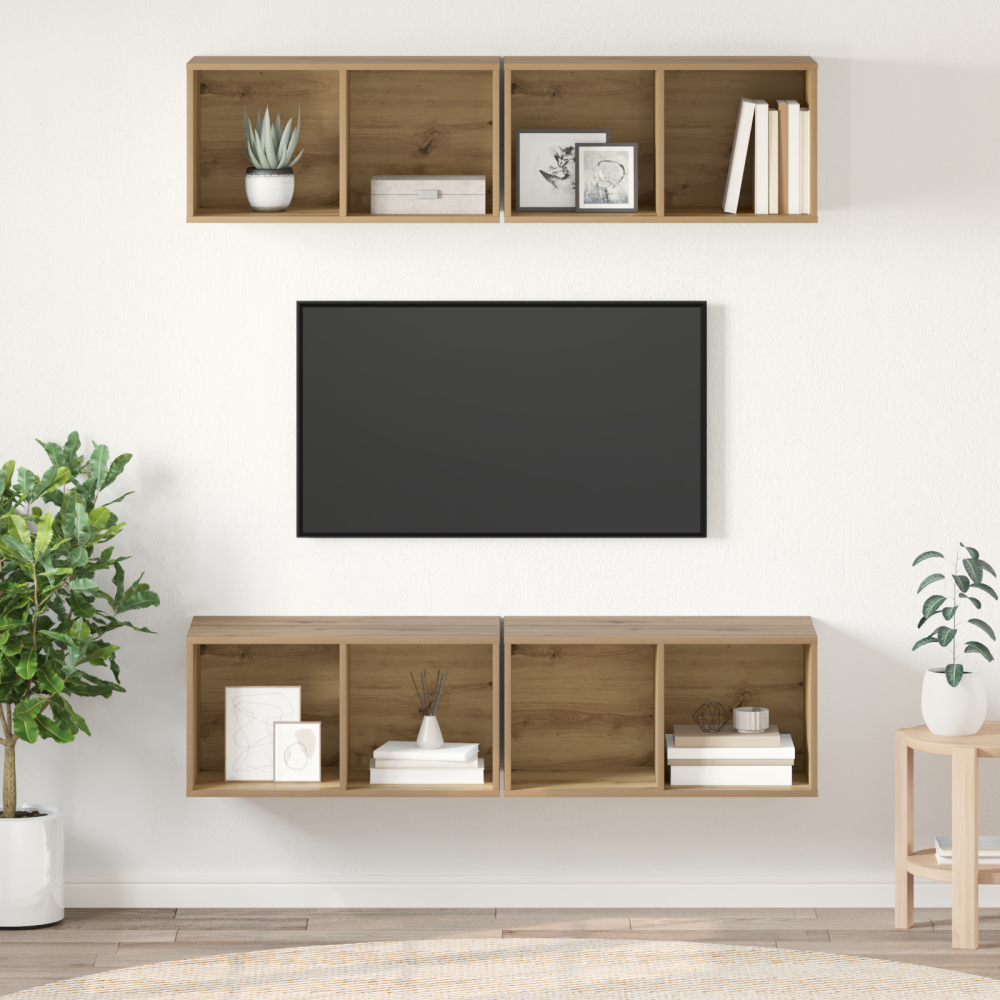 vidaXL Vägg TV Skåp 4 pcs artisan ek 37 x 37 x 72 cm Konstruerat trä
