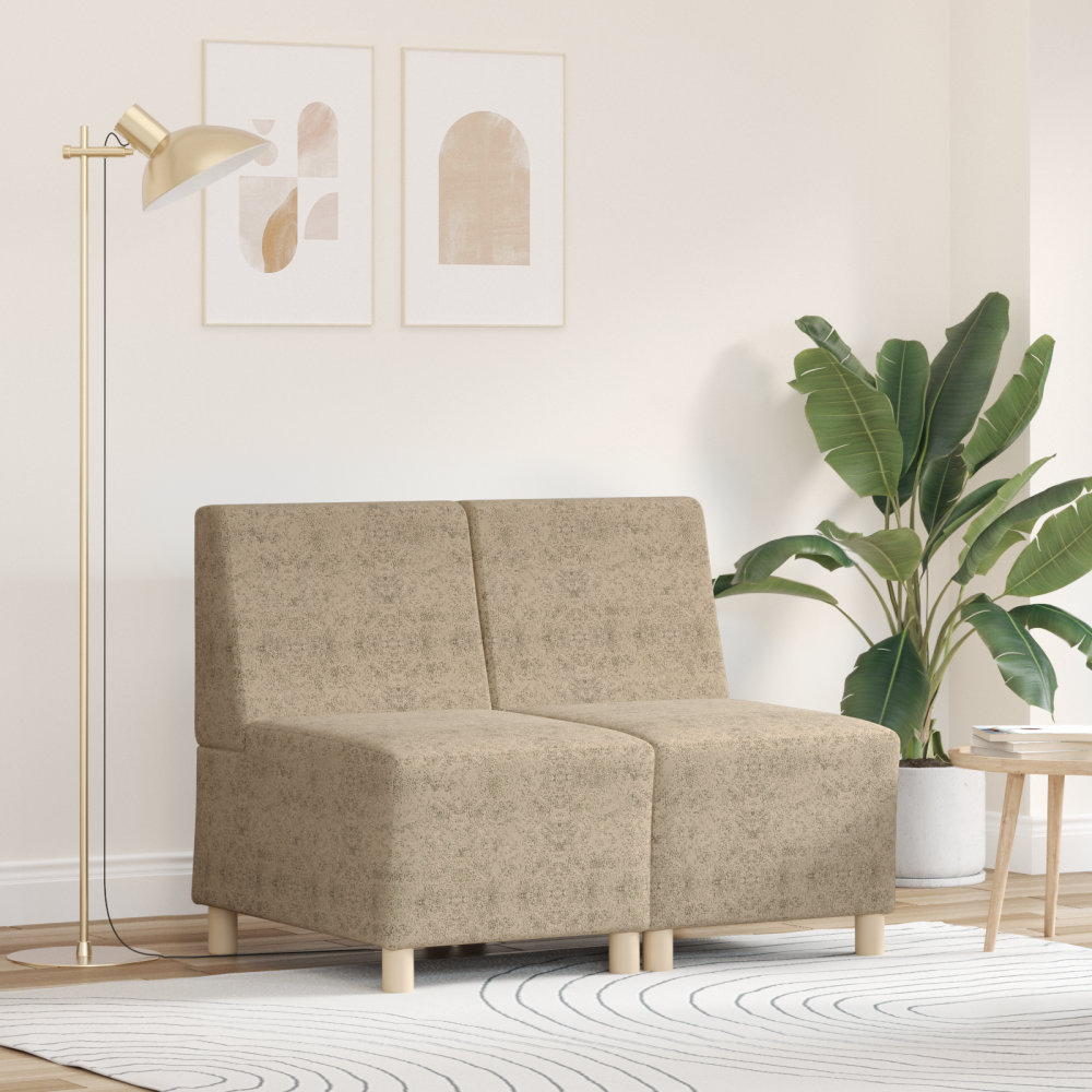 vidaXL Soffstol med kudde 2 pcs Ljusgrå 55 cm Faux mockaläder