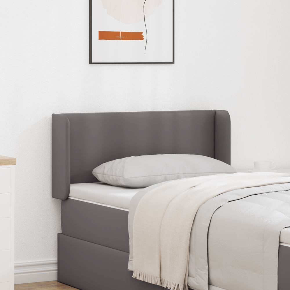 vidaXL Sänggavel Öron 2 pcs Grå 40 x 16 x 5 cm Konstläder