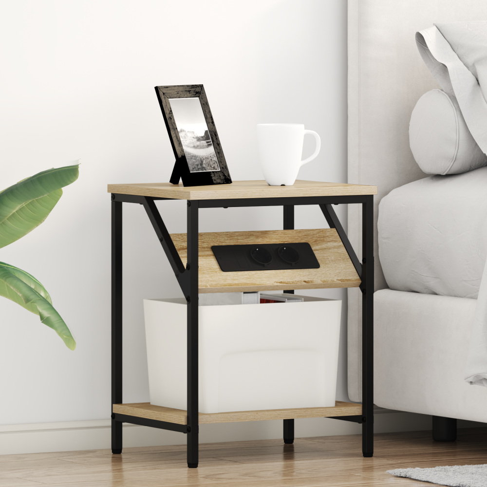 vidaXL Sängbord Sonoma ek 38 x 30 x 48 cm Konstruerat trä