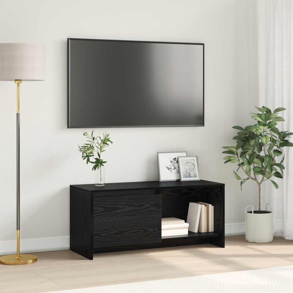 vidaXL TV-bänk Svart ek Konstruerat trä