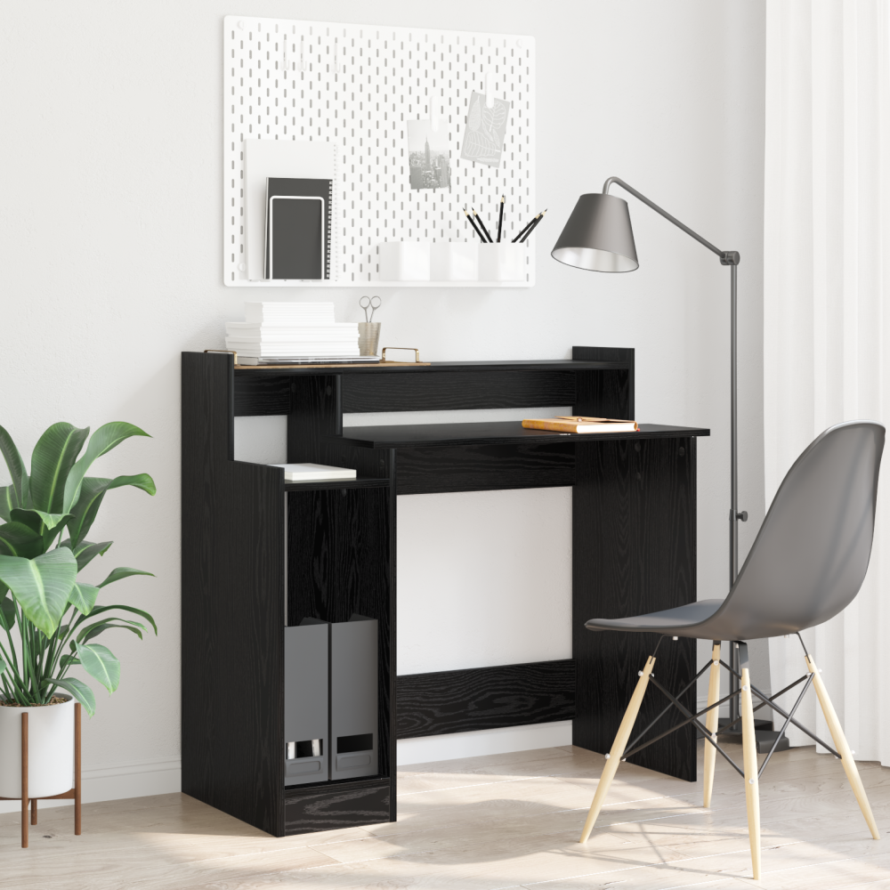 vidaXL Skrivbord Svart ek 97 x 45 x 90 cm Konstruerat trä