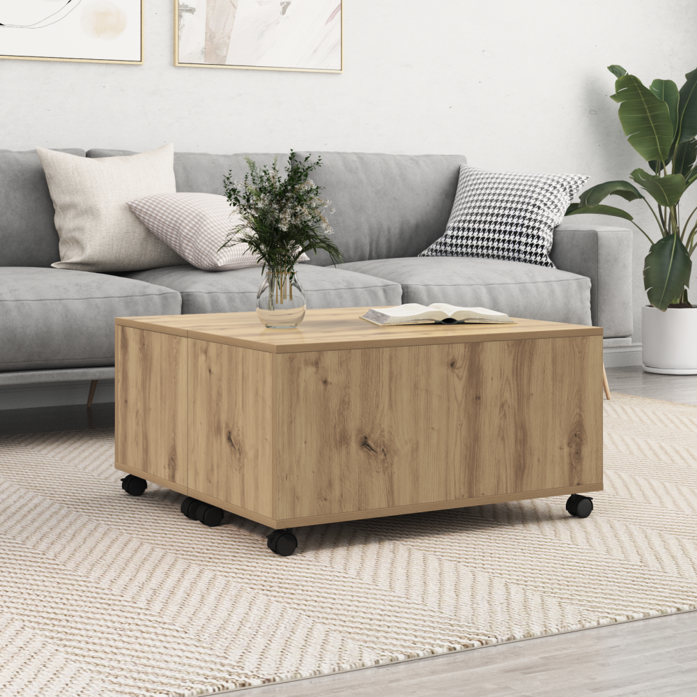 vidaXL Kaffeebord artisan ek 75 x 75 x 38 cm Konstruerat trä