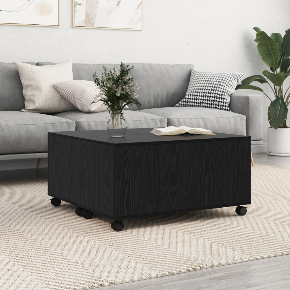 vidaXL Kaffeebord Svart ek 75 x 75 x 38 cm Konstruerat trä