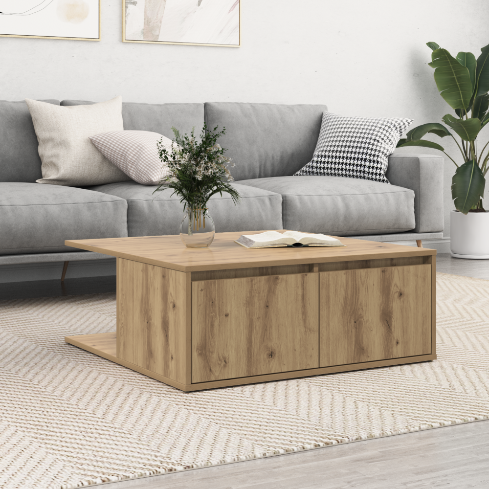 vidaXL Kaffeebord artisan ek 80 x 80 x 31 cm Konstruerat trä