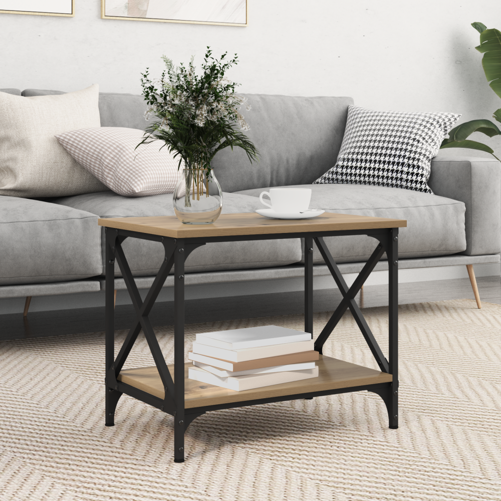vidaXL Sidobord artisan ek 55 x 38 x 45 cm Konstruerat trä