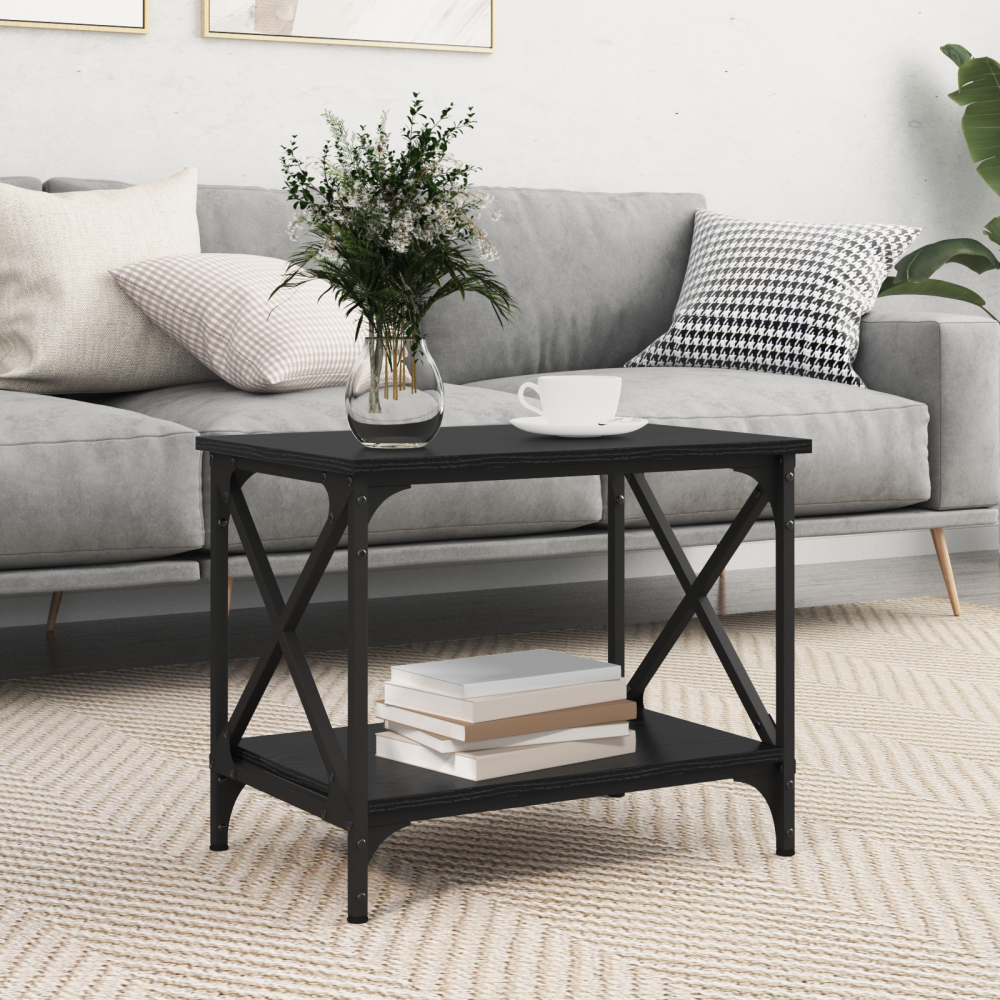 vidaXL Sidobord Svart ek 55 x 38 x 45 cm Konstruerat trä