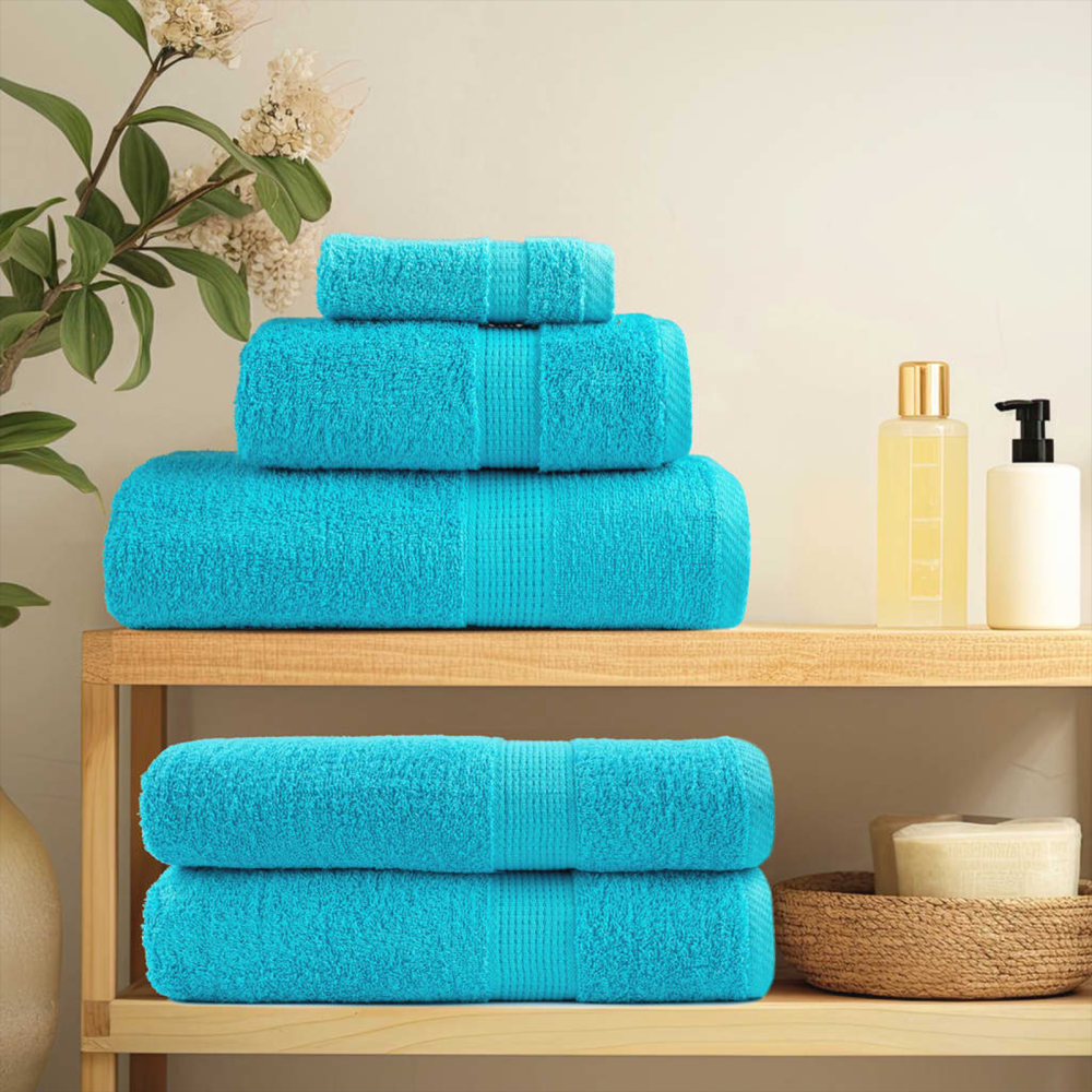 vidaXL Tvättlappar 4 pcs Turkos 15 x 21 cm Bomull
