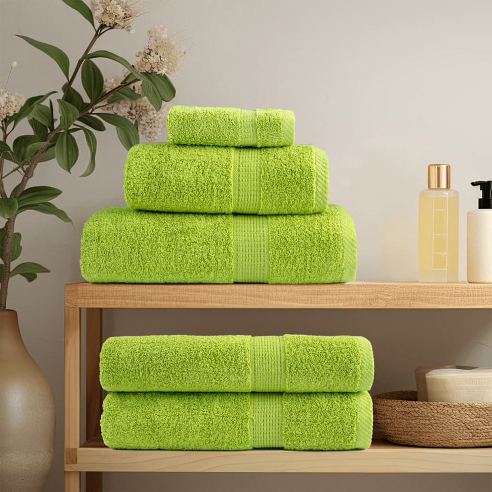 vidaXL Tvättlappar 4 pcs Äppelgrön 15 x 21 cm Bomull