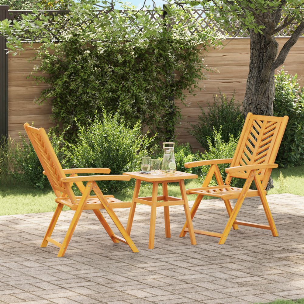 vidaXL Trädgårds Bistro Set 3 pcs Brun massivt akacia