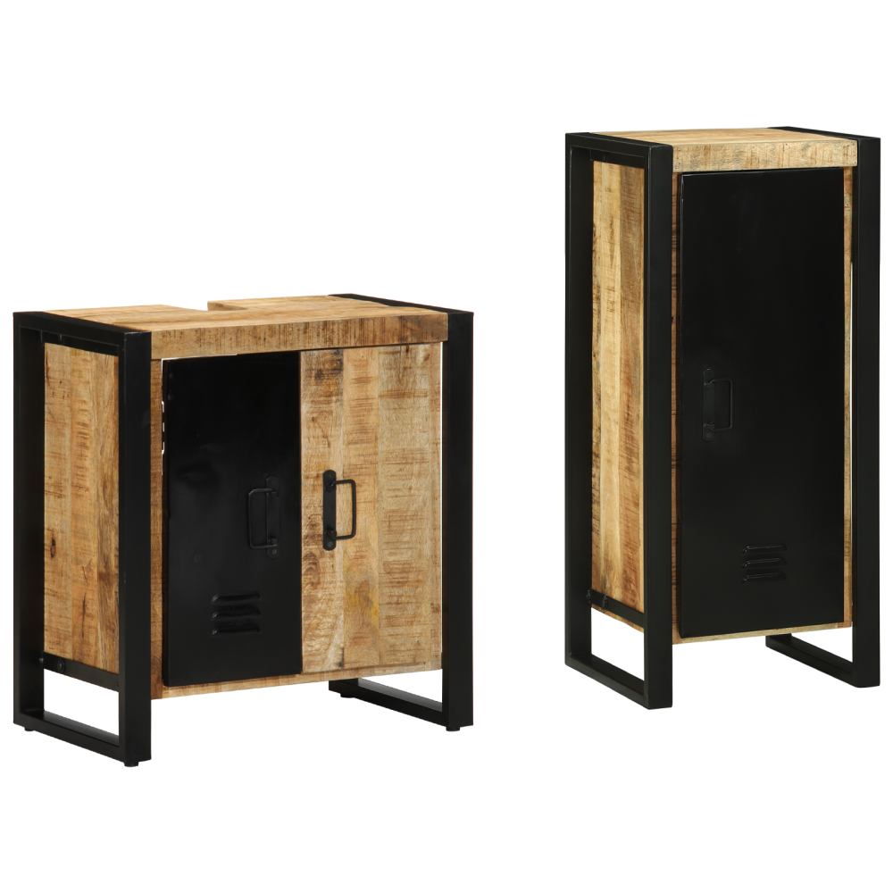 vidaXL Badrumsmöbelset 2 pcs Brun 40 x 35 x 90 cm Massivt mangoträ