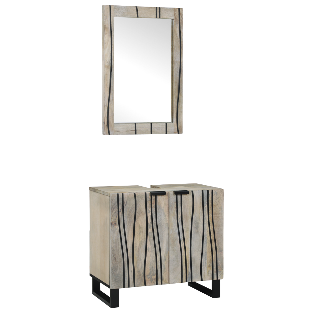 vidaXL Badrumsmöbelset med hylla med lagring 2 pcs Vit 62 x 33 x 58 cm