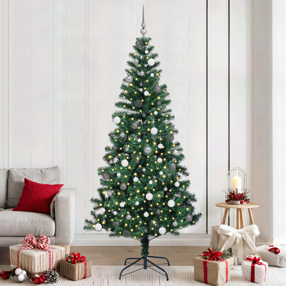 vidaXL Konstgjord julgran Grön 240 cm PVC