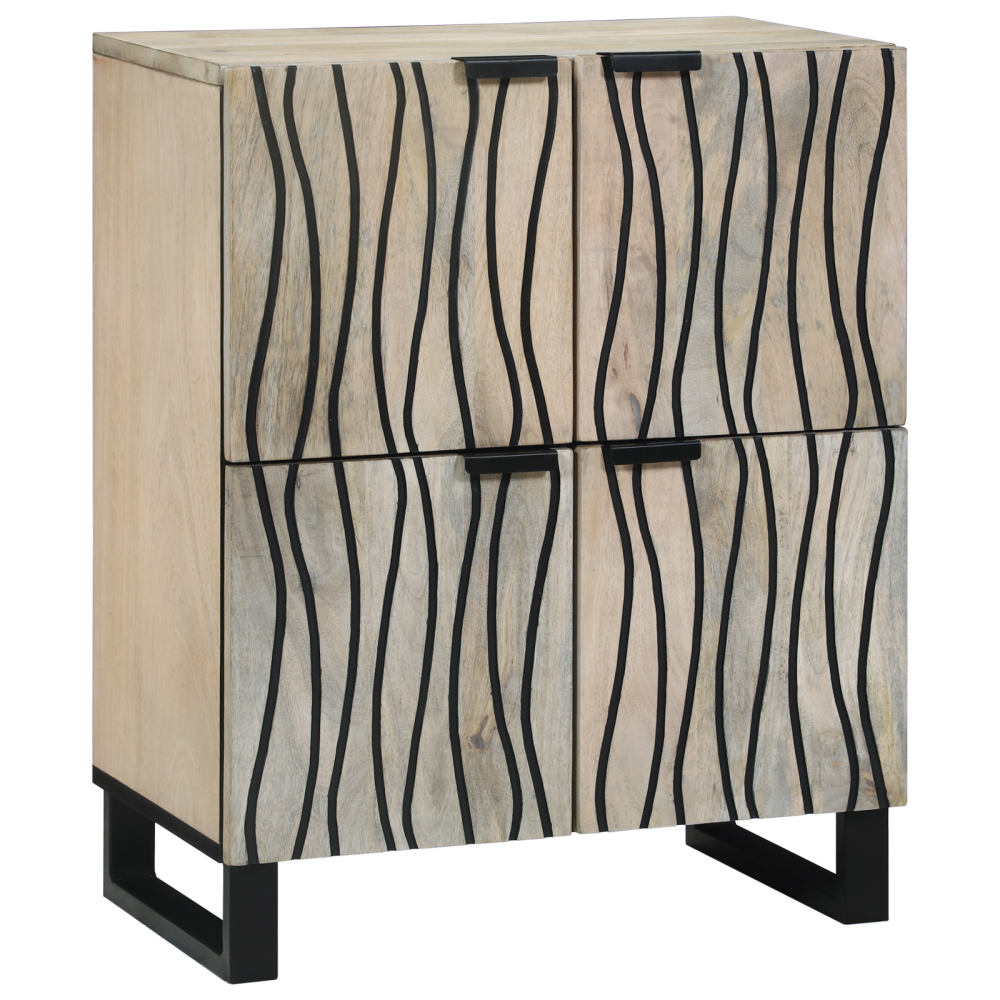 vidaXL Medielagringsskåp och hyllor Vit och svart 60 x 33.5 x 75 cm