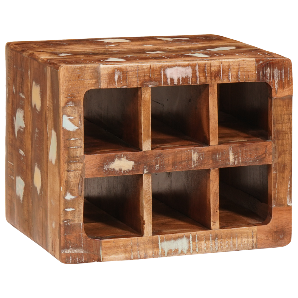 vidaXL Vinställ Brun 44 x 30 x 35 cm Massivt återvunnet trä