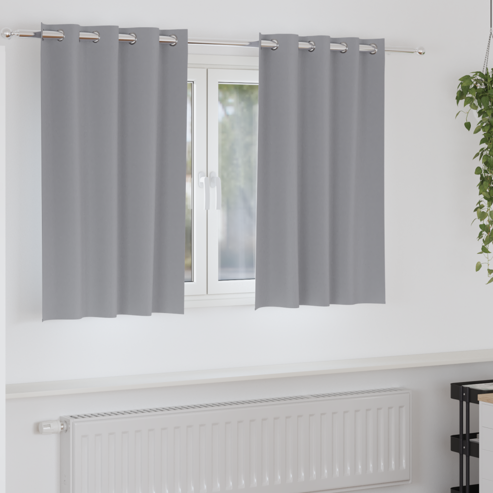 vidaXL Gardiner med gardiner 2 pcs Ljusgrå 140 x 140 cm Polyester