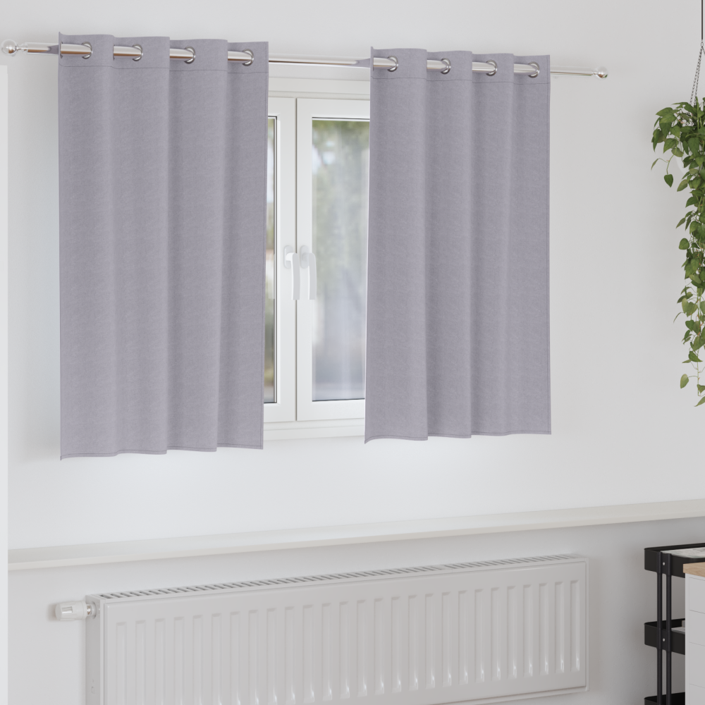 vidaXL Gardiner med gardiner 2 pcs Metallgrå 140 x 140 cm Polyester