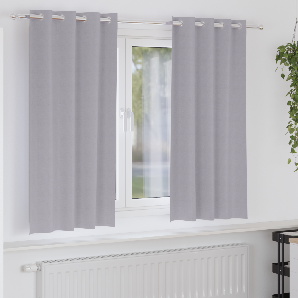 vidaXL Gardiner med gardiner 2 pcs Metallgrå 175 x 140 cm Polyester