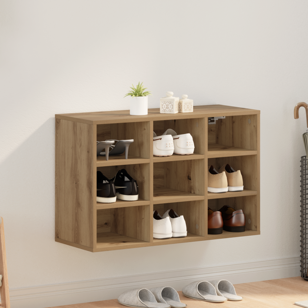 vidaXL Skoskåp Hantverks-ek 52.5 x 30 x 50 cm Konstruerat trä