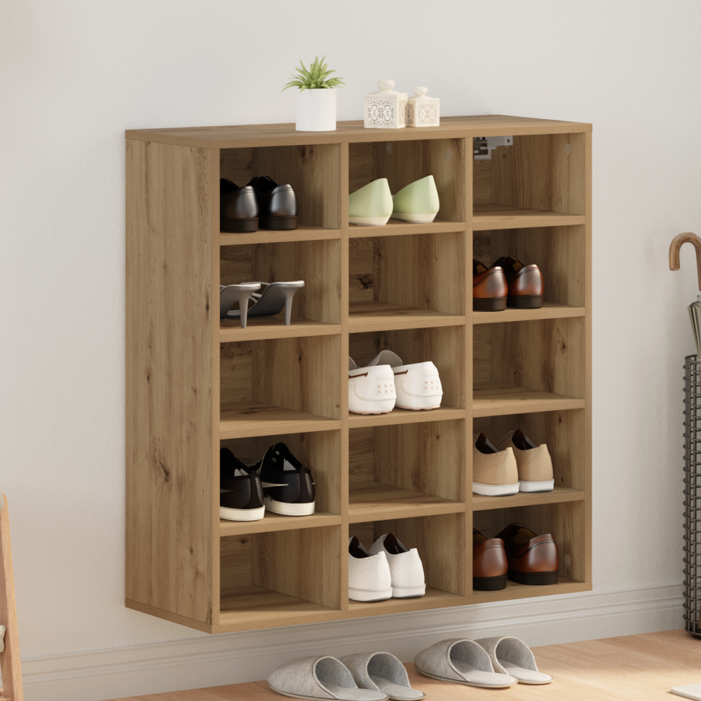 vidaXL Skoskåp Hantverks-ek 52.5 x 30 x 50 cm Konstruerat trä