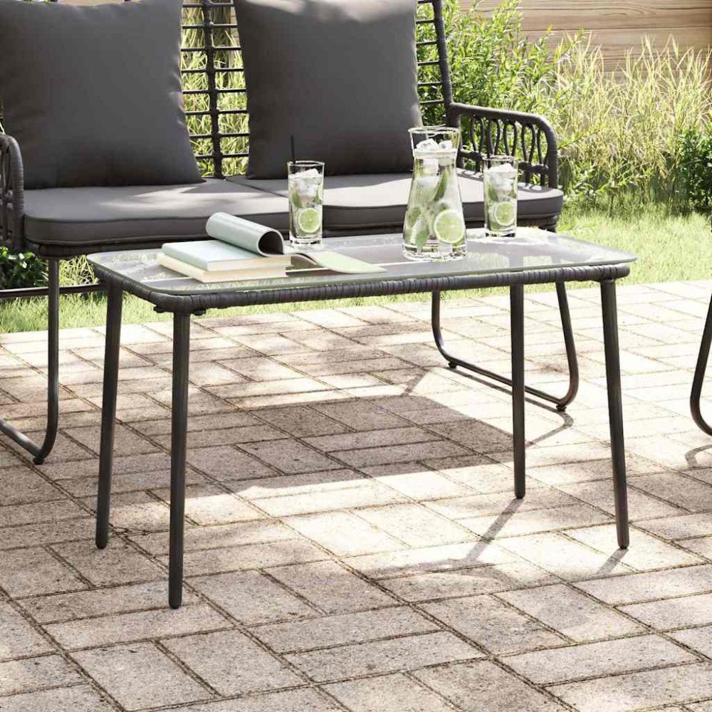 vidaXL Trädgårdsbord Svart 80 x 40 x 45 cm Poly rattan