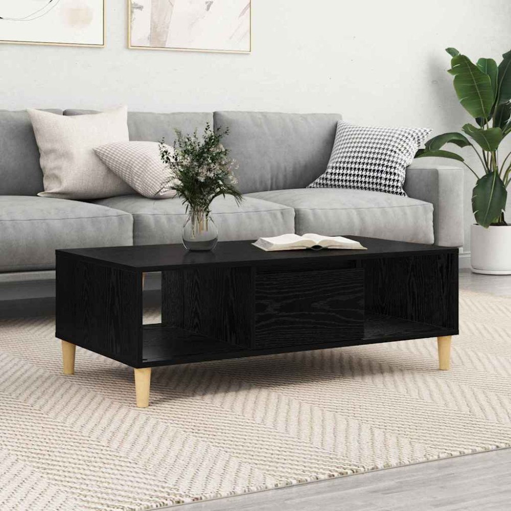 vidaXL med lagring med dörr Svart ek 103.5 x 60 x 35 cm Konstruerat trä